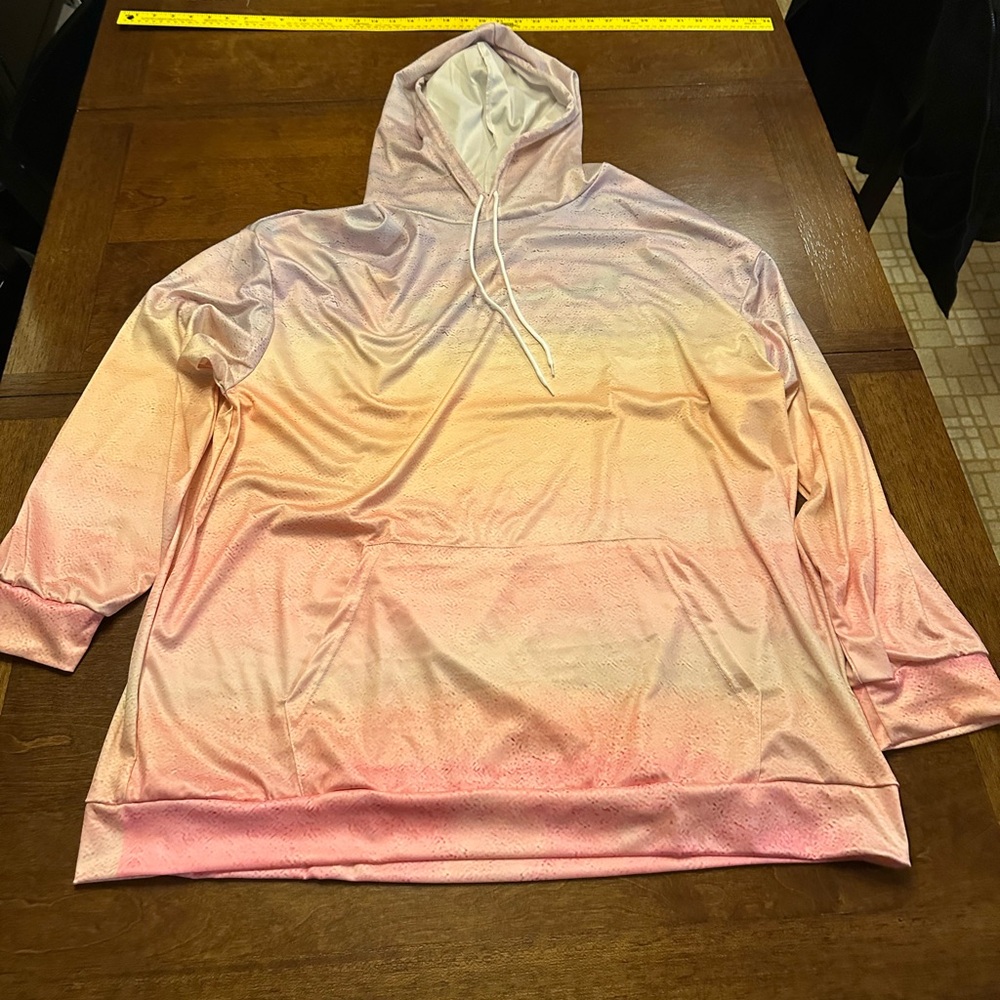 Gradient Pink and Orange Women's lightweight Hoodie 2xl